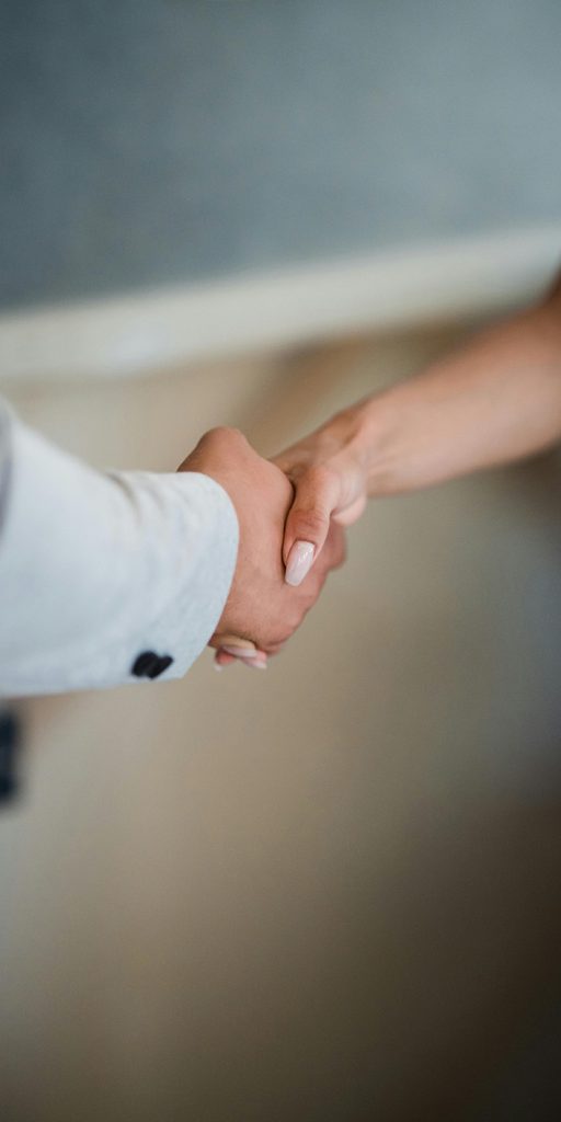 Two people shaking hands
